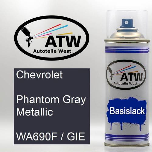 Chevrolet, Phantom Gray Metallic, WA690F / GIE: 400ml Sprühdose, von ATW Autoteile West.